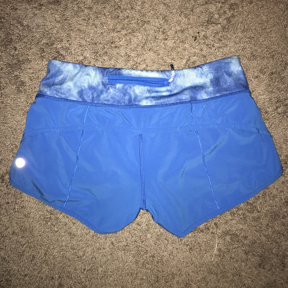 Blue lulu lemon running style shorts